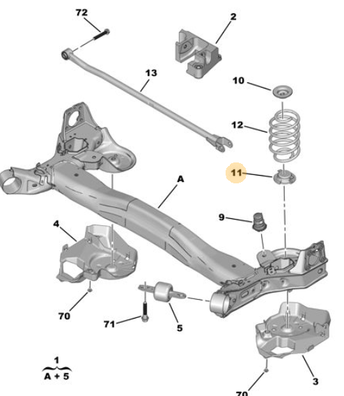 ORIJINAL PEUGEOT 308 P5 ARKA HELEZON ALT TABLASI 9678532380
