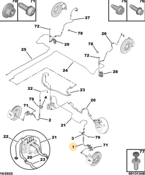 Orijinal 308 P5 - 408 ÖN FREN HORTUM 9816248480