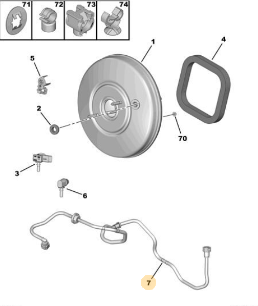 ORIJINAL 308 P5 - FREN VAKUM HORTUM 9834699080