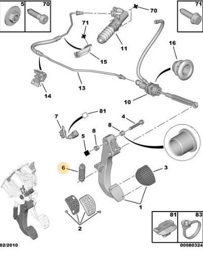 ORIJINAL PEUGEOT 308  DEBRİYAJ PEDAL YAYI EP6C- DV6   2148A8