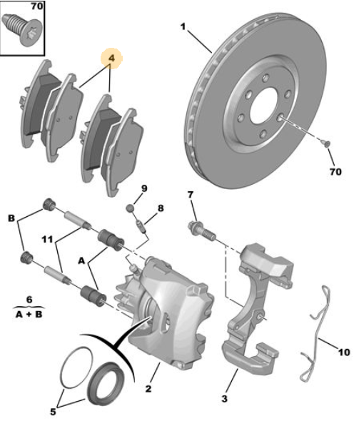 ORIJINAL Peugeot 308 Thp Ön fren Balata 1647874180
