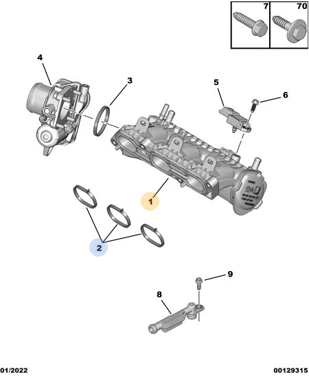 ORIJINAL PEUGEOT 308 P5 EMME MANIFOLDU (EB2)   9842272880