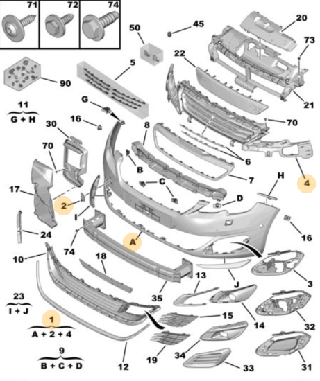 Orijinal Peugeot 308 T9 Ön Tampon   1610742480