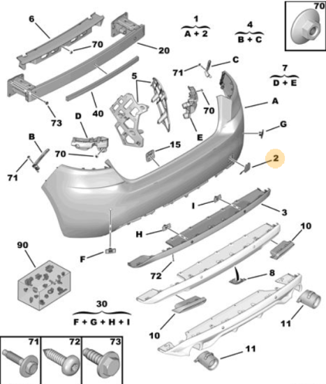 Orijinal Peugeot 308 T9 Arka Tampon Çeki Demiri Kapağı   1610767280