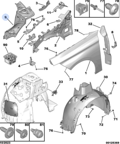 Orijinal Peugeot 308 P5 Ön Podya Sacı Sol  1680729980