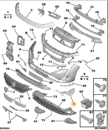Orijinal Peugeot 308 P5 Ön Tampon Sağ Çıtası 168197159V