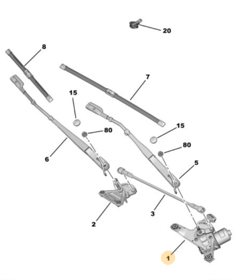 Orijinal Peugeot 308 P5 Ön Cam Silecek Motoru  1687896080