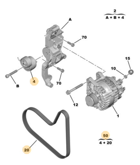 Orijinal Peugeot 308 P5 Alternatör Kayış  Ve Gergi  Takımı    1688197180