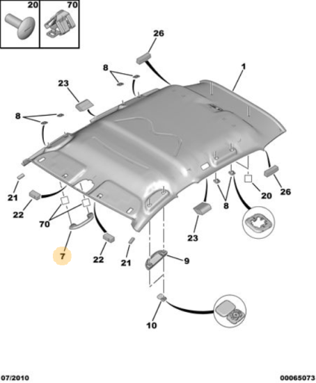 Orijinal Peugeot 308 T7 Arka Tavan  Tutma Kolu 9128.AA