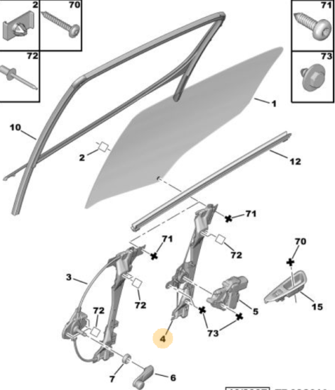 Orijinal Peugeot 308 T7 Arka Kapı Cam Krikosu Sol  9223C9