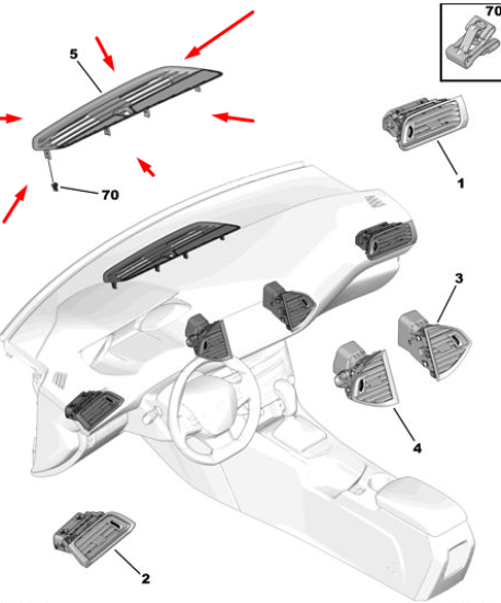Orijinal Peugeot 308 T9 Ön Cam Difüzörü 96777128ZD