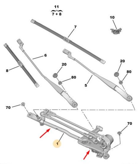 Orijinal Peugeot 308 T9 Silecek Mekanizması 9810327980