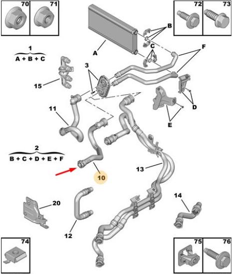 Orijinal Peugeot 308 P5 Kalorifer Borusu 9812441280
