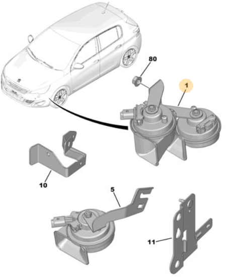 Orijinal Peugeot 308 T9 Korna  9815870780