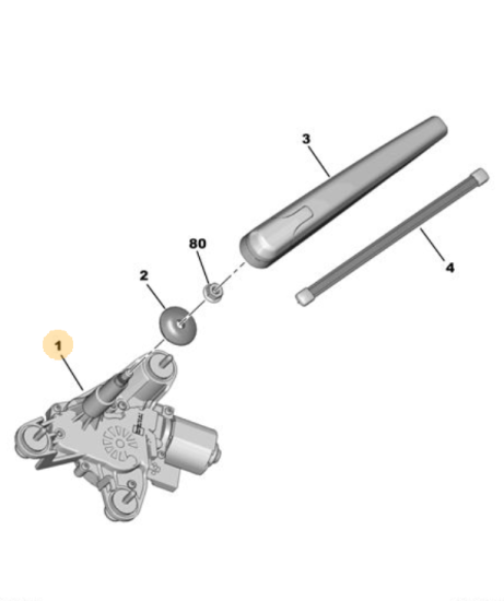 Orijinal Peugeot 308 P5  Arka Cam Silecek Motoru   9819900080