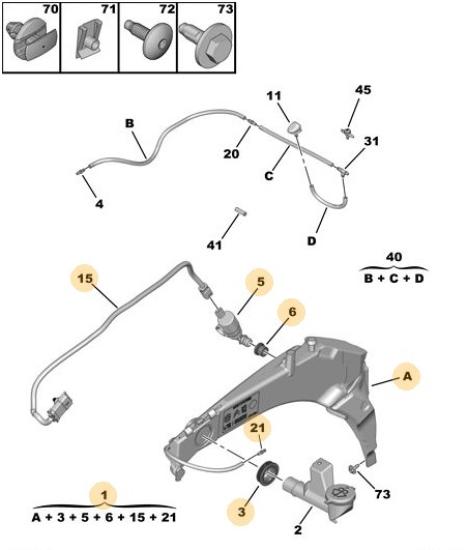 Orijinal Peugeot 308  T9 Silecek Suyu Deposu 9819955680