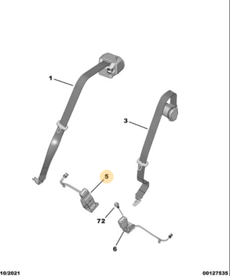 Orijinal Peugeot 308 P5 Arka Emniyet Kemeri Toka Karşılığı Sağ 98307207XT