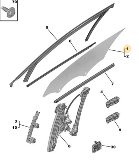 Orijinal Peugeot 308 P5 Ön Kapı Camı Sağ   9830996880