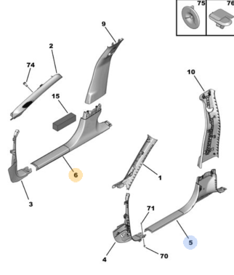Orijinal Peugeot 308 P5 Ön Şase Kolu Döşemesi Sağ   98337459ZD