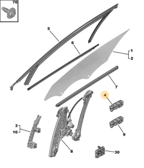 Orijinal Peugeot 308 P5 Cam Kumanda Paneli   98349233ZD