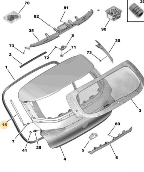 Orijinal Peugeot 308 P5 Bagaj Kapağı Amortisörü Sağ   9835215480