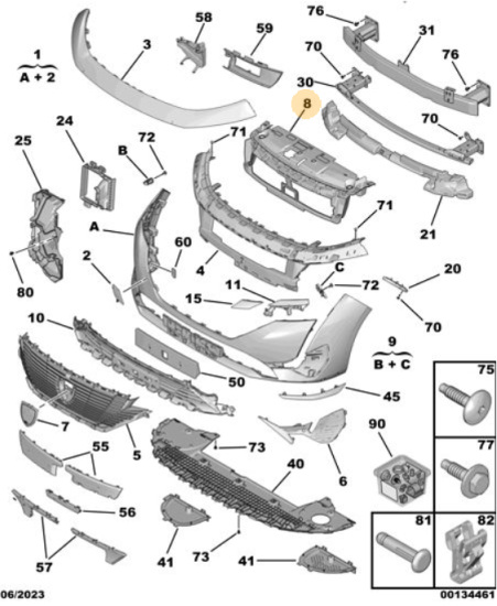 Orijinal Peugeot 308 P5 Ön Tampon Karkası   9835297780