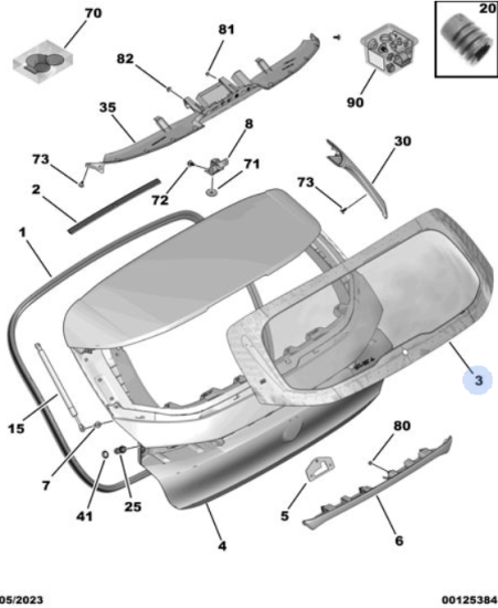 Orijinal Peugeot 308 P5 Bagaj Kapağı Camı  9835337680