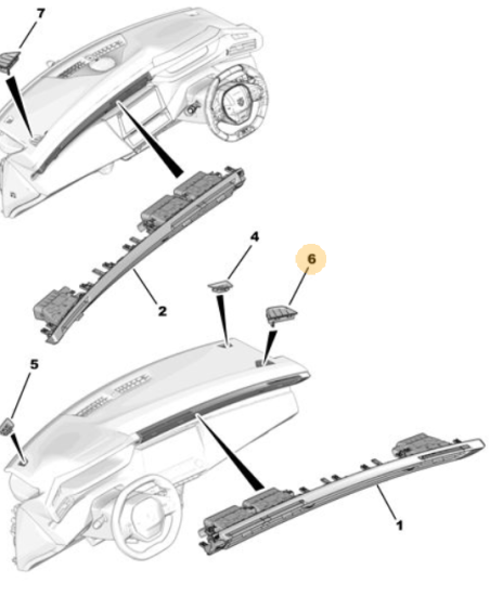 Orijinal Peugeot 308 P5 Sabit Difüzör Sağ 98354014ZD