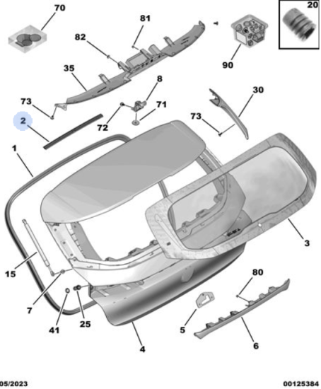 Orijinal Peugeot 308 P5 Bagaj Kapağı Üst Fitili    9836101880