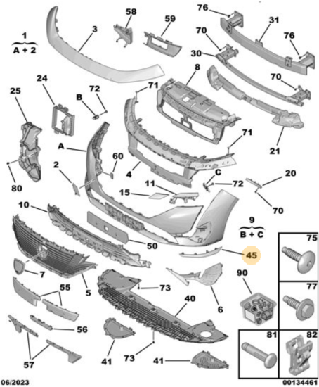 Orijinal Peugeot 308 P5 Ön Tampon Alt Köşe Spoyler Sol  983803431T