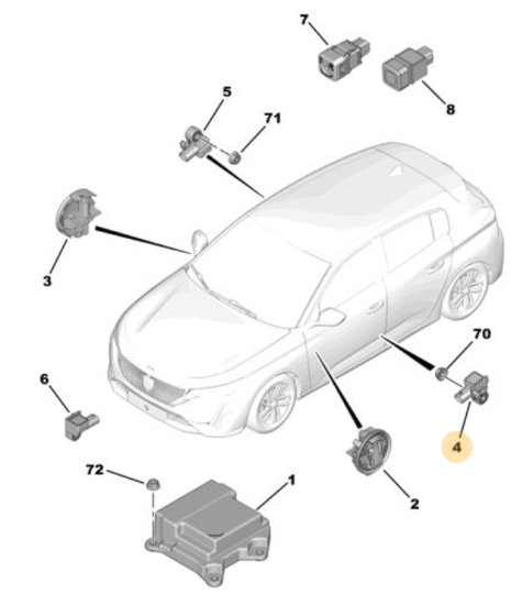 Orijinal Peugeot 308 P5 Darbe Sensörü 9849215380
